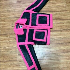 Fashion Nova Black Jacket with Pink Trim